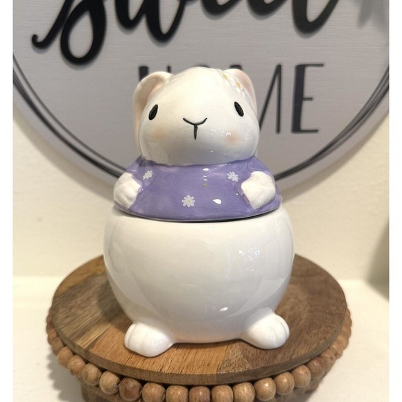 10 Strawberry Street Bunny 4x5.5in Ceramic Canister New Whimsical Cupboard Decor - Picture 1 of 5